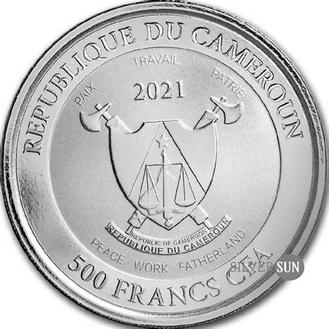 Republic Of Cameroon Mandrill 2021 1oz Republic Of Cameroon