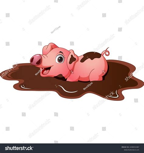 Cute Pig Cartoon Mud Stock Vector (Royalty Free) 2246931467 | Shutterstock