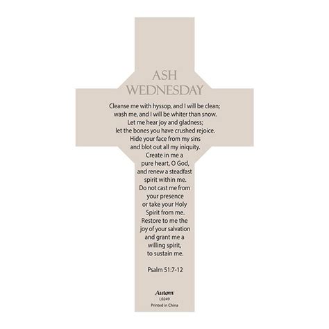 Ash Wednesday Bookmark with Prayer – Catholic Shop