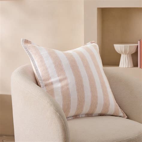 Belgian Elijah Nude Pink Dusty Rose Stripe Vintage Washed Linen