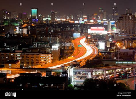 Aerial view Bangkok Highway at dusk Stock Photo - Alamy