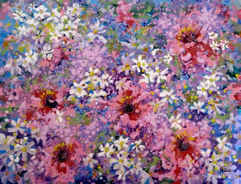 Flowers In Movement Marilene Salles Fineart Paintings Prints