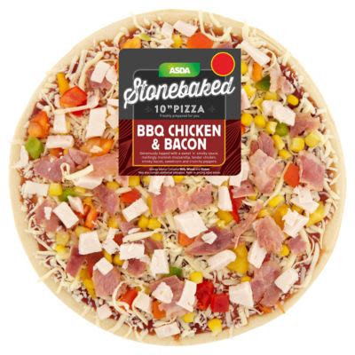 ASDA BBQ Chicken Bacon Stonebaked 10 Pizza Typically 494g