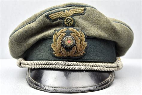 Rare Kriegsmarine Coastal Artillery Officer Visor Cap Crusher Style