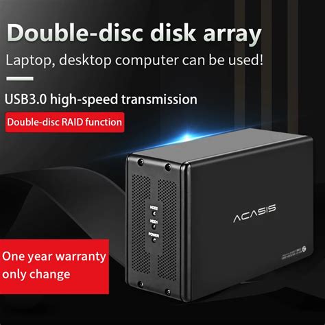 Acasis Duplo Disco R Gido Array Gabinete Sata Sata Sata Porta