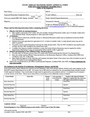 Fillable Online Rpi Transfer Credit Approval Form For Rensselaer