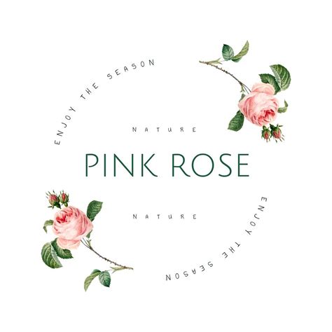 Hand drawn pink rose emblem | Premium Vector - rawpixel