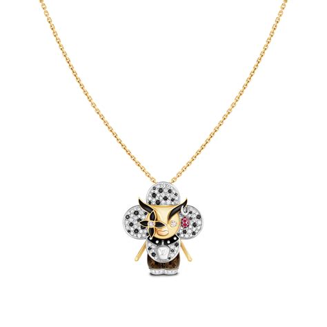 Vivienne Ox Pendant 3 Golds Lacquer Diamonds And Colored Gemstones