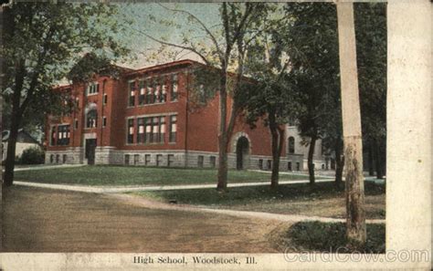 High School Woodstock Il Postcard