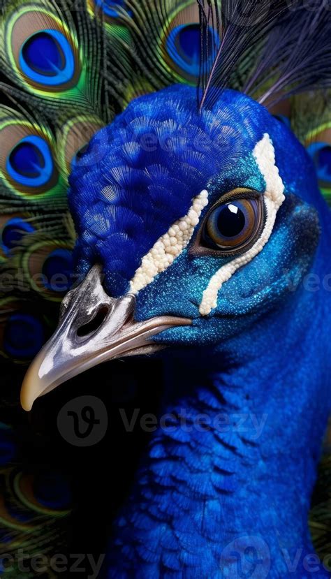 close-up face Vibrantly surreal of peacock generative AI 26443523 Stock ...