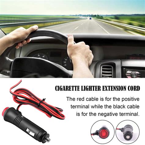 12v 24v Male Car Cigarette Lighter Socket Plug Connector Red Onoff Switch F6y6