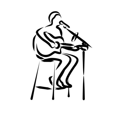 Line Drawing Of Singer 11463670 Vector Art At Vecteezy