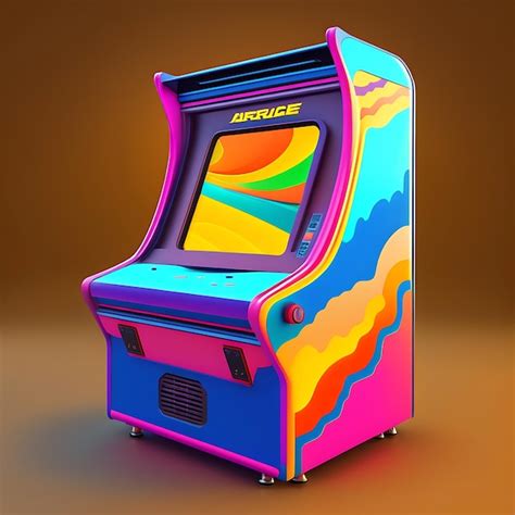 Premium Photo Arcade Machine Illustration 80s Closeup