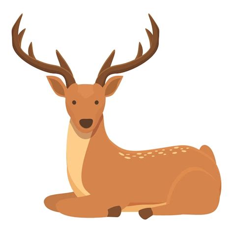 Entspannen Sie Sich Hirsch Symbol Cartoon Vektor Waldtier Wildtiere