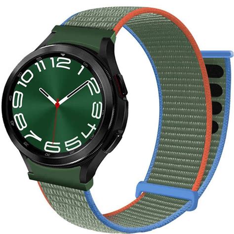 Nylon Armband No Gap Samsung Galaxy Watch 6 Classic 47mm Olive