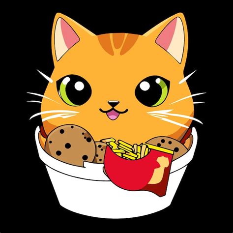 Premium Vector Fast Food Cat A Box Of Cute Nuggets That Are Shap