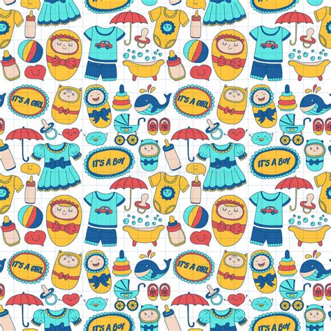 Breastfeeding Seamless Pattern Background With Linear Flat Icons