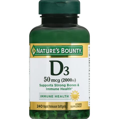 Nature S Bounty Vitamin D Mcg Rapid Release Softgels Each