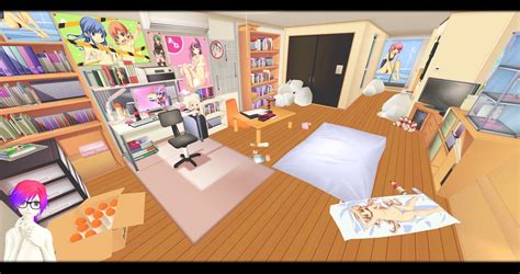 MMD Otaku Rooms DL Otaku Room Modern Living Room Paint Living