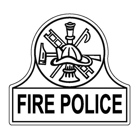 Fire Police Helmet Front Sticker For Sale - D.E. Gemmill