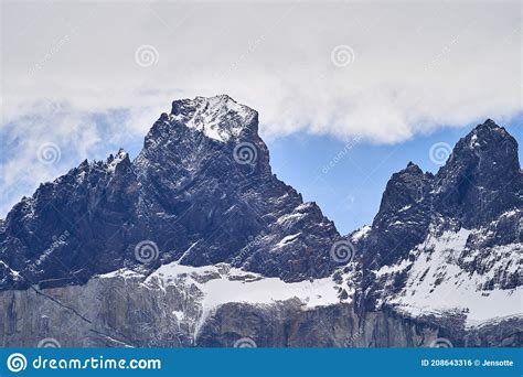 Cuernos Horns of Torres Del Paine Covered with Snow at Torres Del Paine ...