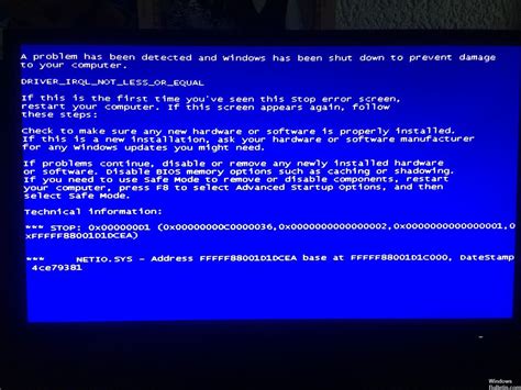 Fix Blue Screen Error Netio Sys Solved Windows Bulletin