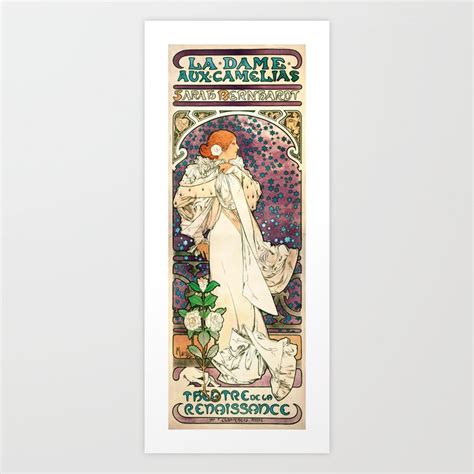 Sarah Bernhardt La Dame Aux Camelias Alphonse Mucha Art Print