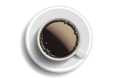 Coffee Cup Vector Top View Hot Americano Coffee Espresso Fast Food