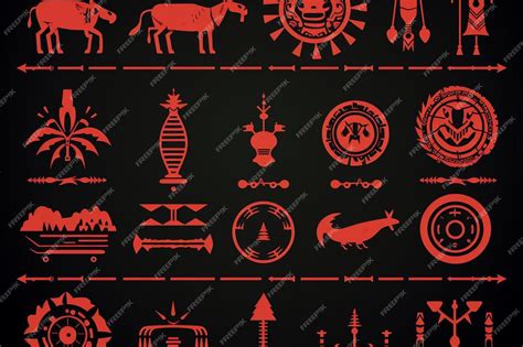 Premium AI Image | Indigenous cultural symbols in tribal style