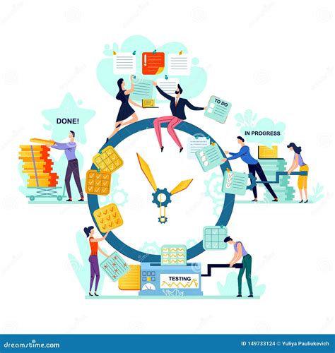 Deadline Time Management Business Concept Vector Stock Vector Illustration Of Process Cards