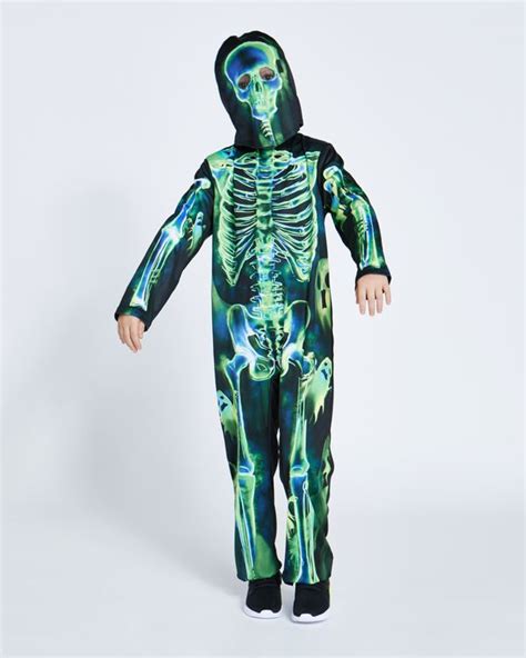 Dunnes Stores Green Glow In The Dark Skeleton Costume