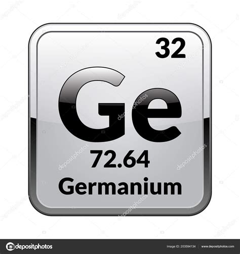 Germanium Symbol Chemical Element Periodic Table Glossy White ...