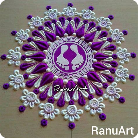 Beautiful Laxmi Padam Kolam 🌸 Simple Rangoli Border Designs Rangoli