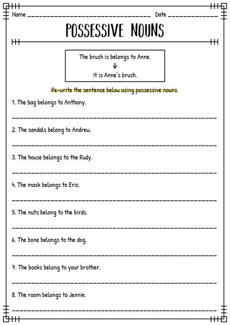 Plural And Possessive Nouns Worksheet