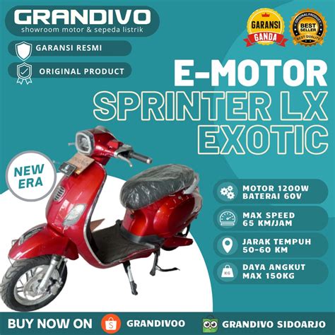 Jual Motor Listrik Vespa Exotic Sprinter Lx Emotor Baru Garansi Resmi