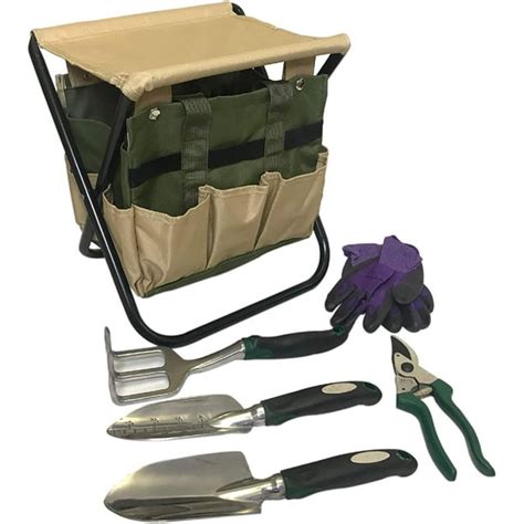 Gardening Tools Set Gardening Stool Set Organizer | Gardening Chair | Gardener Tool Bag Seat ...