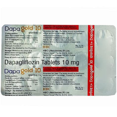 Buy Dapagold 10 Mg Tablet 15 Tab Online At Best Price In India