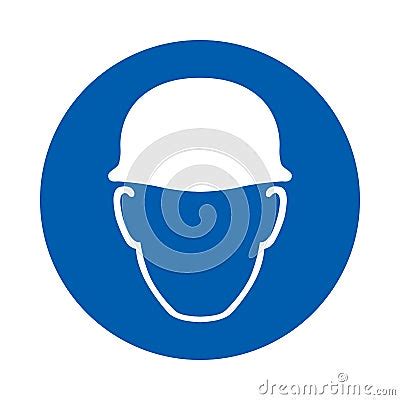 Safety Helmet Must Be Worn Sign M Standard Iso Vector