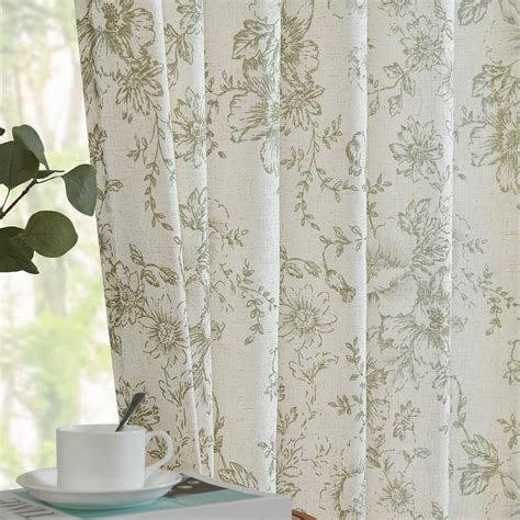 Amazon Jinchan Linen Curtains Floral Curtains For Living Room