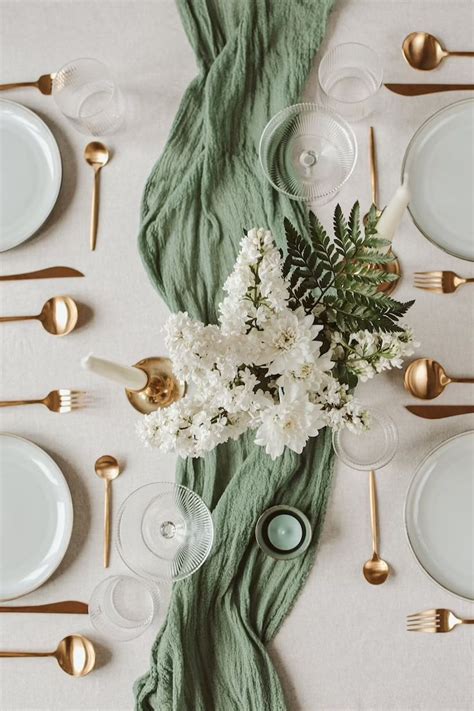 Sage Green Deep Boho Wedding Cheesecloth Table Runner Wedding Arch Tape