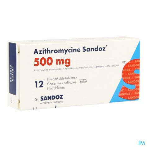 Azithromycine 500 Mg Sandoz Tabl Omhulde 12x500 Mg Apotheek Thiels