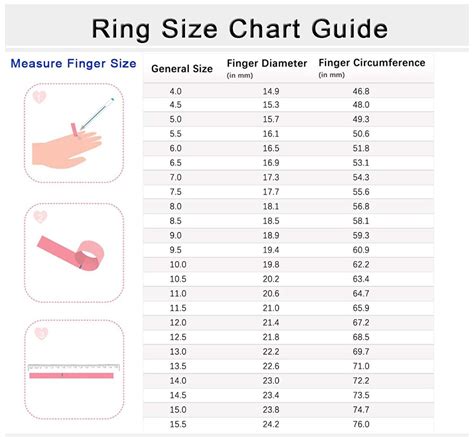 Womens Wedding Ring Size Chart - jenniemarieweddings