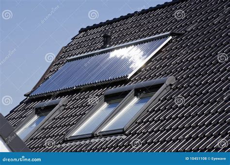 Solar Heating Panel On Roof Stock Photo Image Of Heating Environment