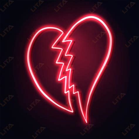 Broken Heart Neon Sign For To Enlighten Your Room - LITA SIGN