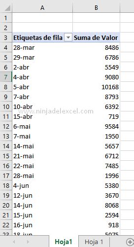 Formatear Fechas en la Tabla Dinámica paso a paso Ninja del Excel