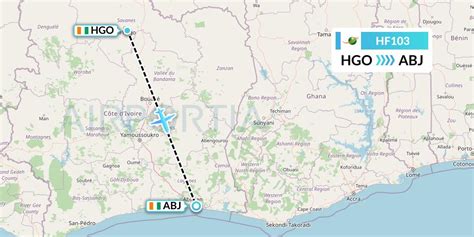 HF103 Flight Status Air Cote d'Ivoire: Ivory Coast to Abidjan (VRE103)