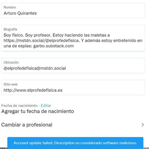 Arturo Quirantes on Twitter Pues sí parece que meter tu enlace a