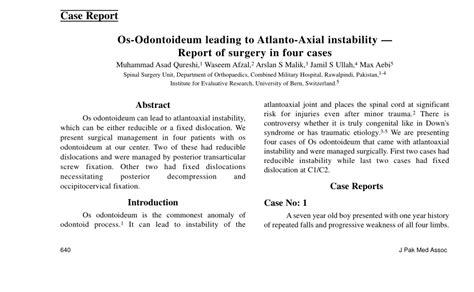 (PDF) Os-odontoideum leading to atlanto-axial instability - Report of ...