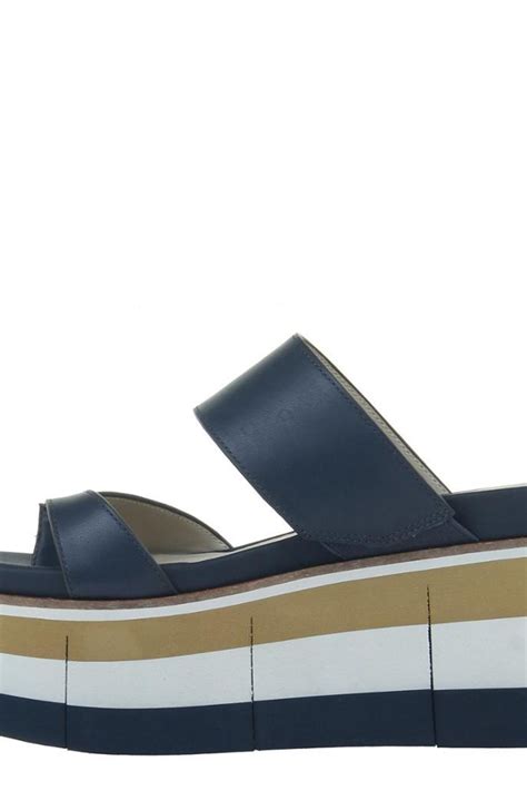 NAKED FEET FLUX In NAVY Wedge Sandals ShopperBoard