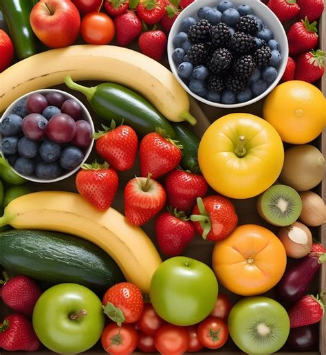 Una colorida variedad de frutas y verduras frescas Un festín para los